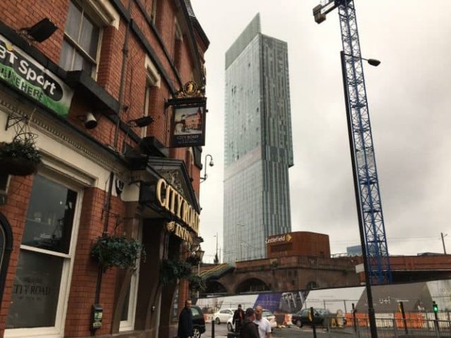 Construction cranes are a part of the landscape in booming Manchester, with dozens of large construction plans being built or planned in the years to come.