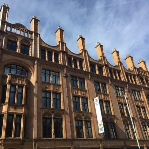 Manchester's ornate city library is a series of three large buildings, all connected, each built in a different century.