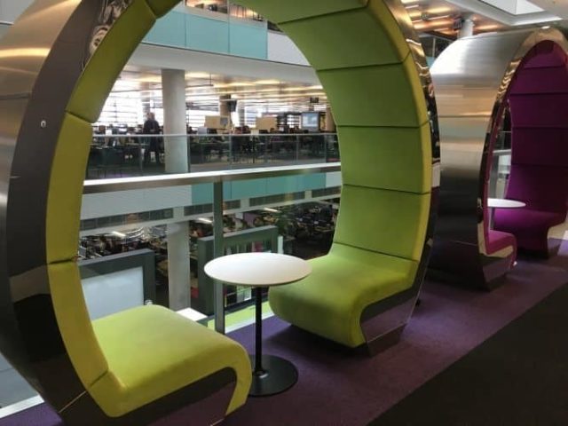 A cozy nook at the BBC studios, Salford Quays, Manchester.
