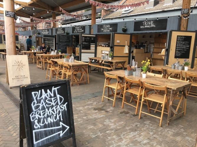 Dining at Altrincham Market, just outside of Manchester.