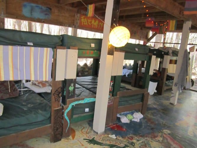 The main bunk room called the Corral room at the Hostel in the Forest, Brunswick, Georgia