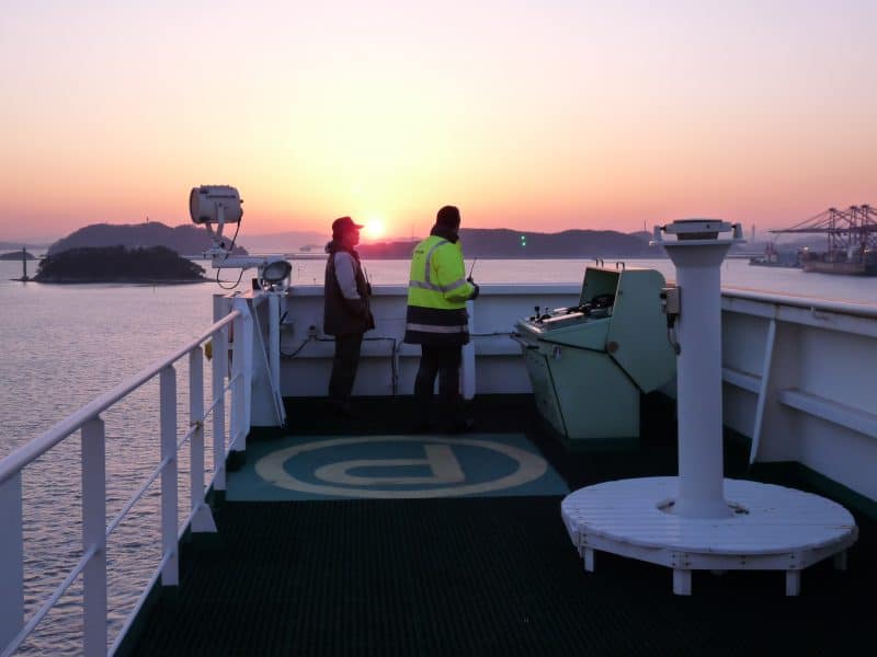 The Upper Deck, where the pilot helps navigate the way out of the harbor.