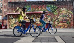 Citybikes in action on the streets of New York City.