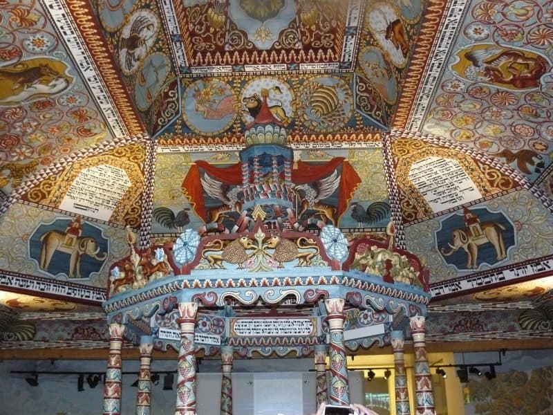 A replica of a 17th century synagogue at the POLIN Museum of the History of Polish Jews