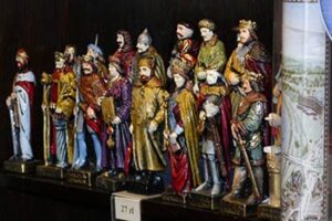 Figurines in the gift shop of the Wawel Royal Castle in Krakow