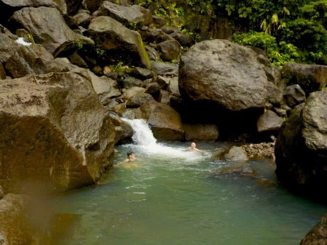 Trafalgar’s swimming hole provides refreshment after the humid hike to the falls.