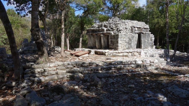 Across from the giant water park, the real Xel-Ha is a stunning Mayan ruin you can visit.