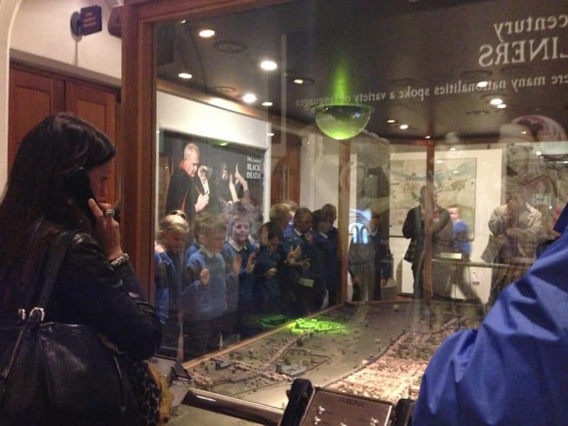 Schoolchildren at Dublinia, a scale model of the city.