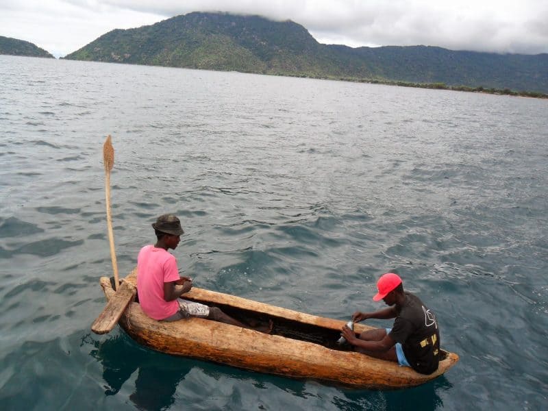 On the way to an island near Cape Maclear for a snorkeling trip we passed these two fishermen who supplied us with our lunch for the day.