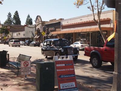 Street view in downtown Orange, CA.