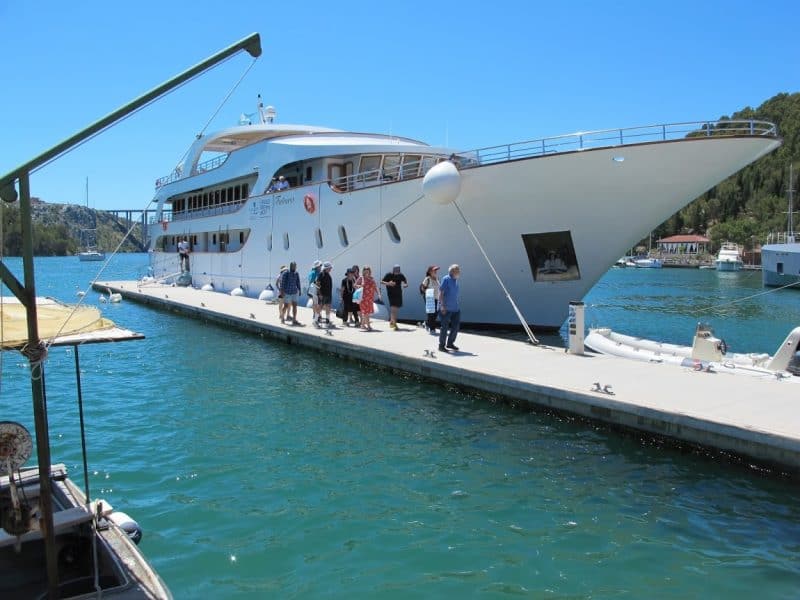 The sleek MV Futura, in port in Croatia. Terri Colby photos.