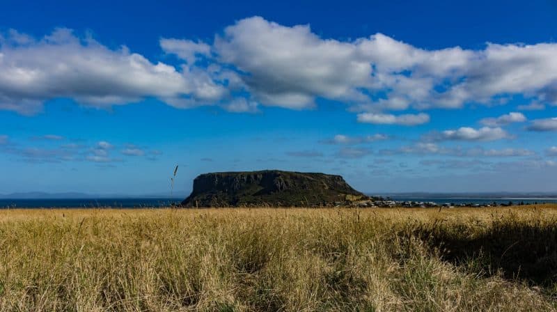 Flat topped nut at Stanley, Tasmania, a great place for a walk. Joshua Clayton photo.