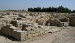 The ruins of the city and streets of Ugarit, Syria.