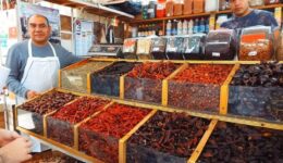 Chilis for sale in a market in La Roma, Mexico City.