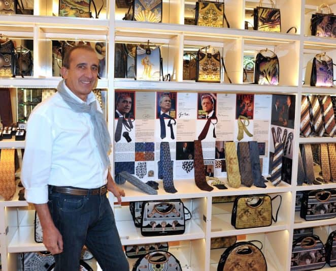 Tie Guy: Pierangelo Masciadri has designed ties for many US presidents and other dignitaries.