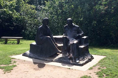 England: Visiting Winston Churchill's Worlds 5 A statue of Churchill and his wife Clementine.
