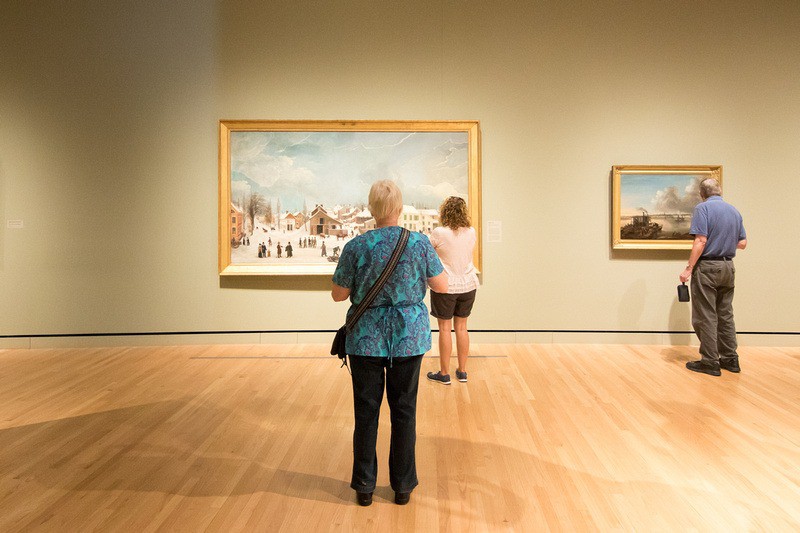 The art galleries and pavilions surround two ponds fed by Crystal Springs.