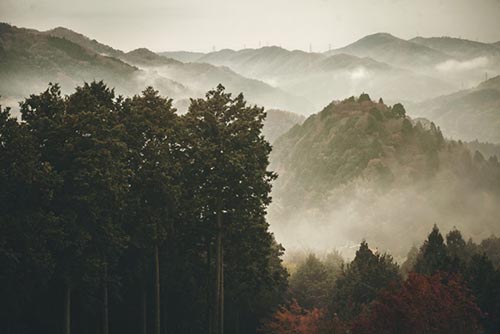 Mountains in Japan.