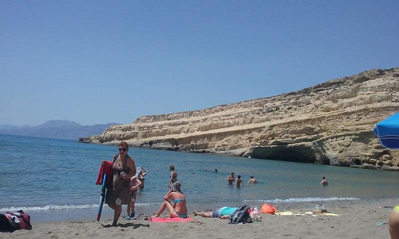 Crete: Matala Beach Festival 1 Historic caves and beach at Matala Beach in Crete. Katerina Mihailidis photos.