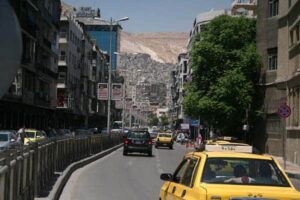 Driving in Damascus, Syria.