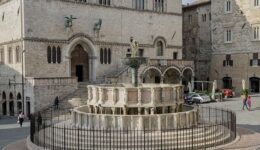 Umbria's biggest festivals, the Umbria Jazz Festival (July), and the Eurochocolate Festival (October), take place in the main square of Perugia, marked by the historic Fontana Maggiore.