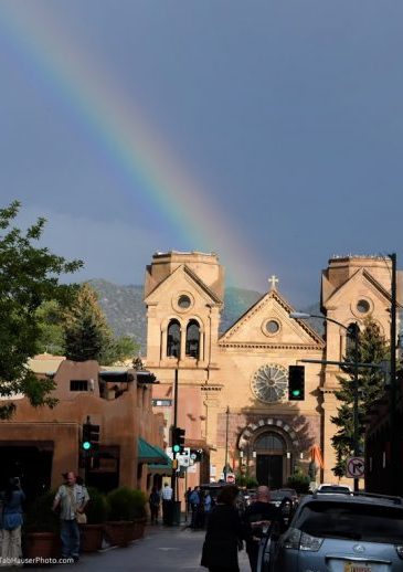 Santa Fe: Why It's So Popular with Visitors 11 Rainbow over Cathedral Basilica St Francis of Assisi