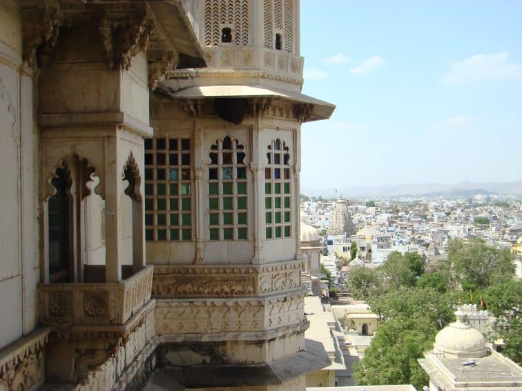 City Palace views from a window on the second floor. 