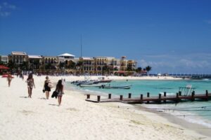 The glorious beach at Playa Del Carmen, Mexico. A benefit of retiring in Mexico is being able to drive there.