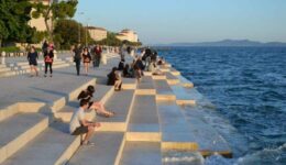 The Greeting to the Sea. Known as the sea organ, it's an architectural marvel that plays music through pipes from the movement of the waves.