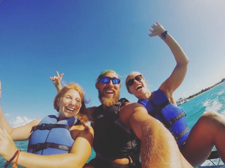 Sailing a catamaran on Turks and Caicos.