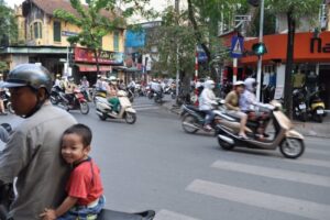 The chaotic streets of Hanoi.
