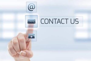 Contact us concept using woman's hand