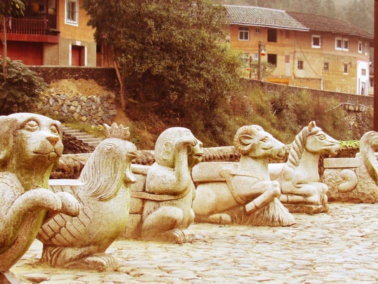 The Chinese Zodiac Animals in the Hongkeng Tulou Cluster.