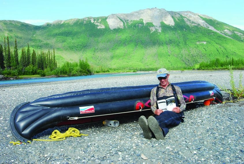 Joe Wilkins reading Jon Krakauer's Into the Wild, while in the wild.