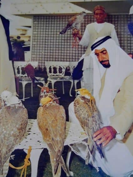 Al Ain, A Desert Oasis in the Emirates 4 Al Ain Palace Museum, photo of Sheikh Zayed and his beloved falcons. | GoNOMAD Travel