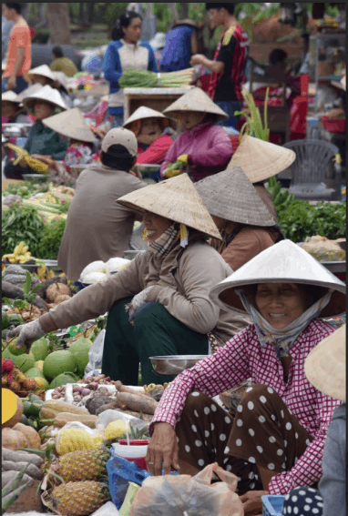 Ladies working in the market.