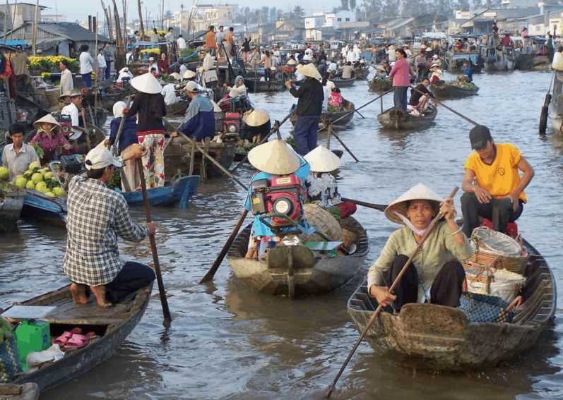 Mekong River floating Market.