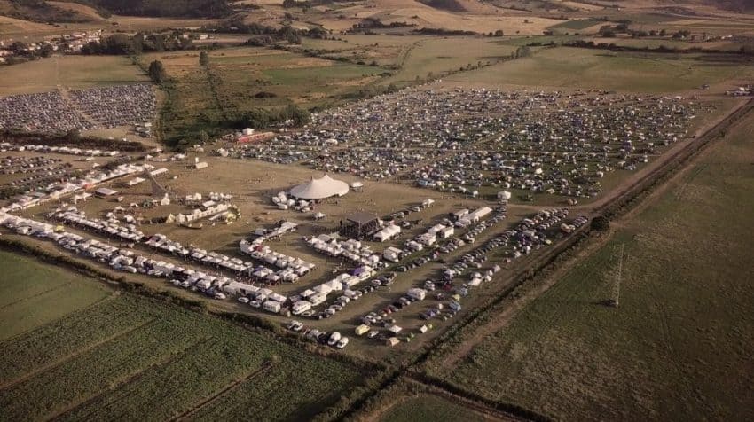 Arial view of the Montelago Celtic festival in Italy The Montelago Celtic festival in Italy from the air.