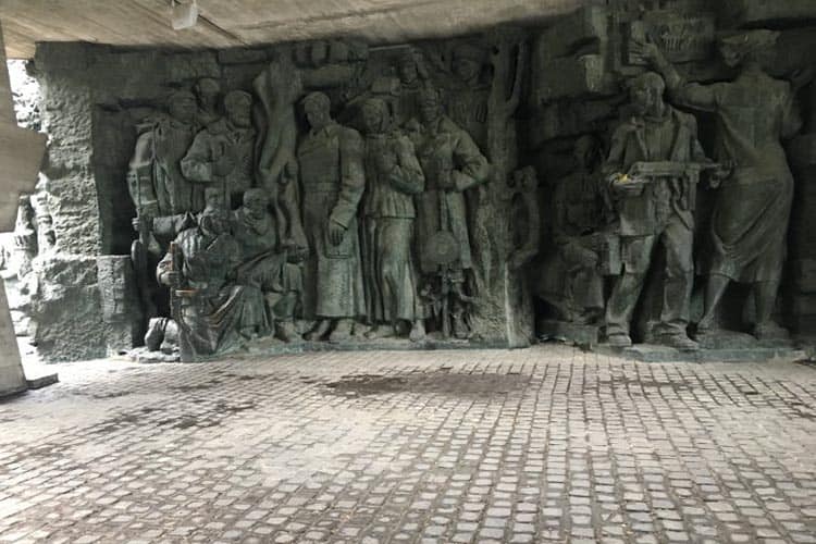 Ukraine's Capital City Kiev Defines "Extra" 15 Inside the base of the Motherland statue in Kiev.