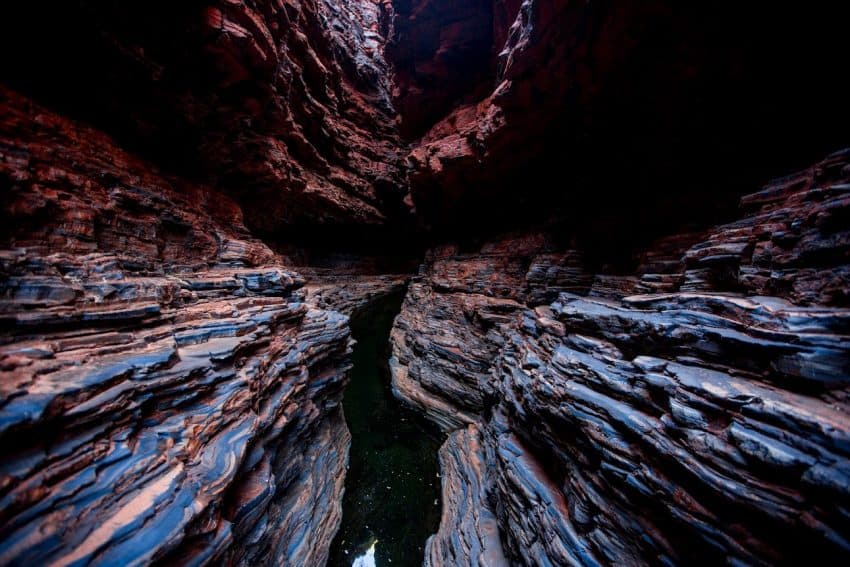 The dark corridors of Weano Gorge.