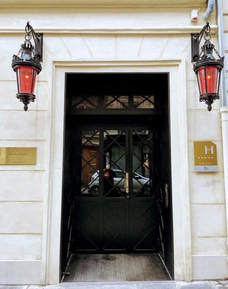Front door of Maison Souquet in Paris.