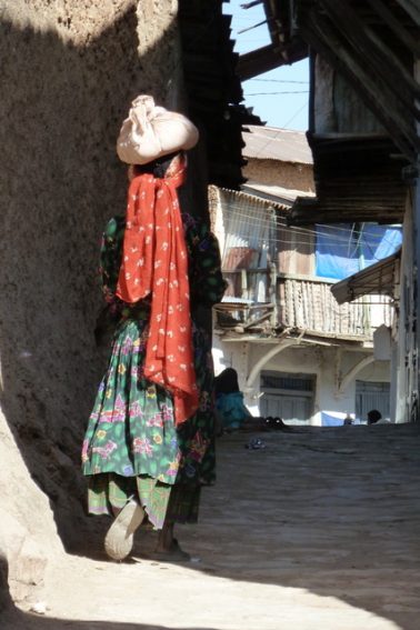 The simple backstreets of Harar where life is lived mainly behind walls. 