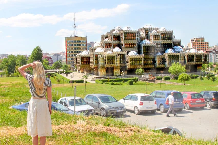 National Library of Kosovo Pjeter Bogdani in Pristina Balkans