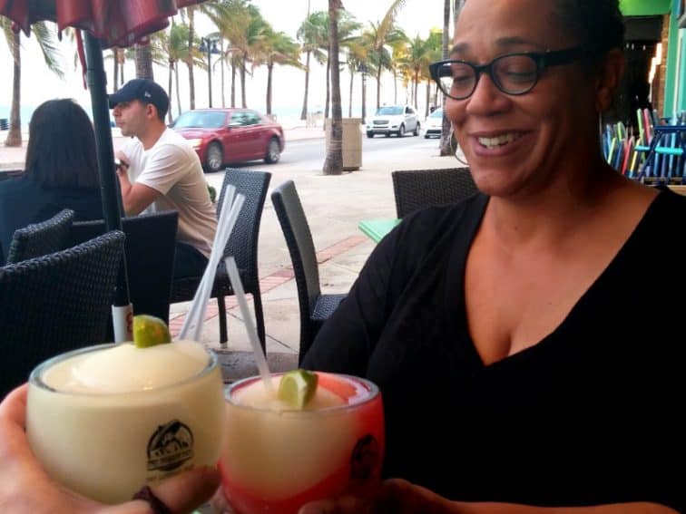 Beachfront spring-break cocktails at The Drunken Taco in Fort Lauderdale, Florida with Pascale. | GoNOMAD Travel
