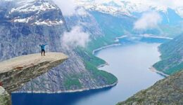 Atop Trolltanga in Norway.