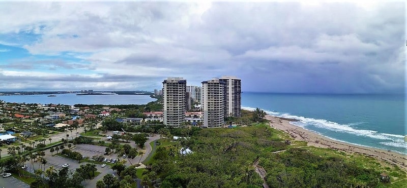Florida’s Gold Coast: Blooming with Color 9 View of the nature walk and surfers after sunrise at Marriott's remote Singer Island Beach Resort on Florida's Gold Coast. | GoNOMAD Travel