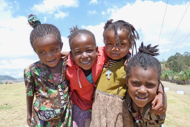 Village children were frequently the first to notice us and welcome us.