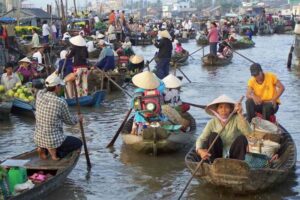 Mekong River floating Market.