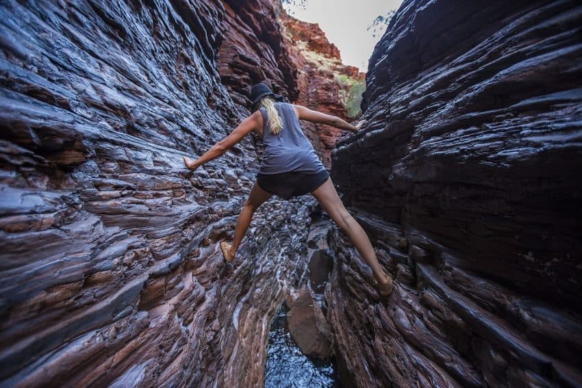 The Spider Walk inside Hancock Gorge at Karijini.