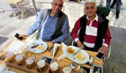 Mann and I at Hanul Lui Manuc, famous restaurant in Bucharest.